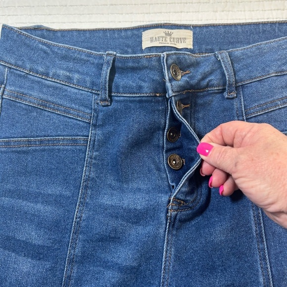 - Haute Curve Jeans. High Rise Straight. Hidden Button Fly. Cotton/Spandex… - Picture 6 of 7